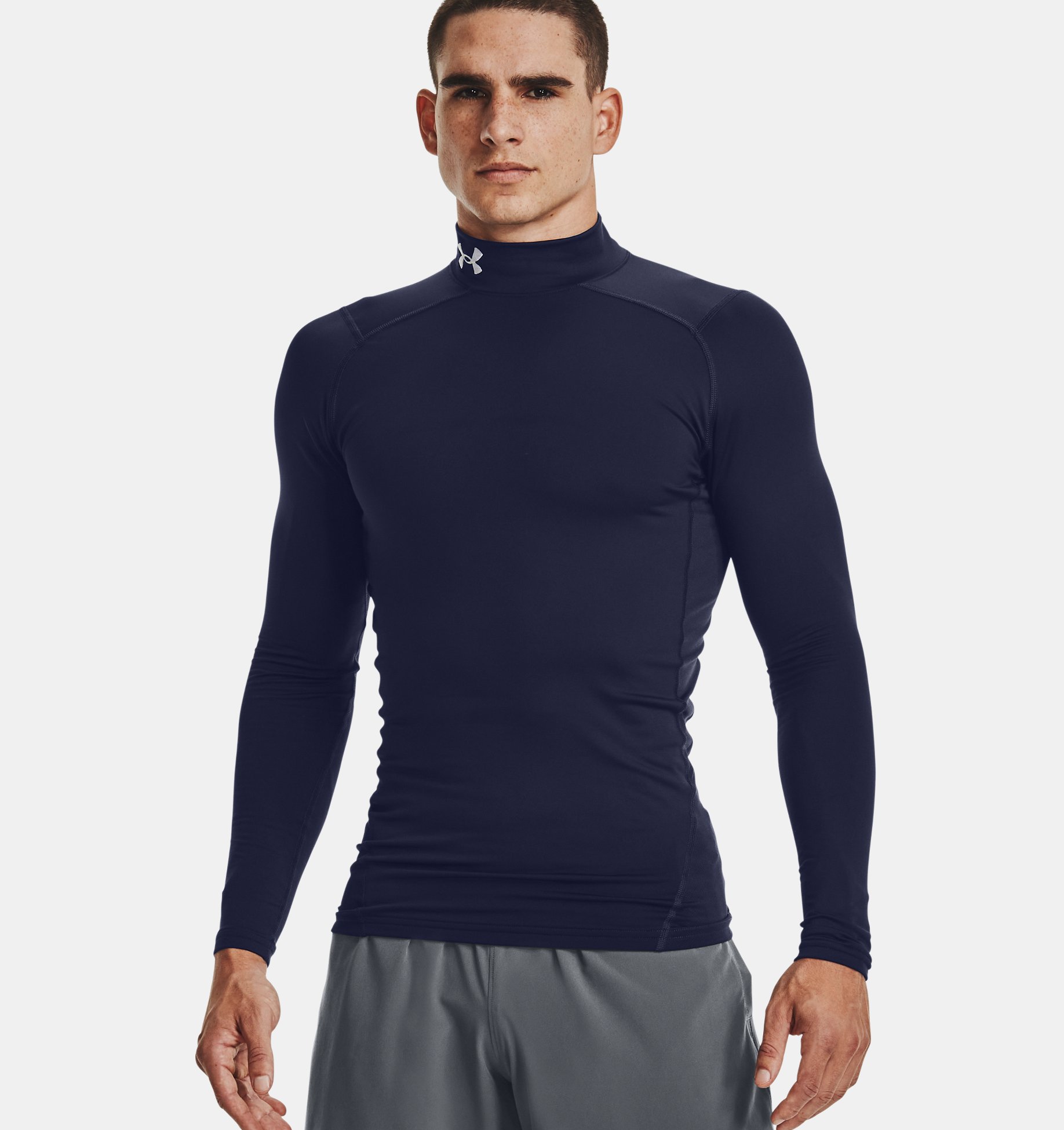 Mock Turtleneck Men Shirts Tops Base Layer Compression Long Sleeve T Shirts LO 